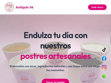 Sitio web de Antójate Vé