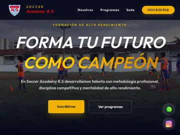 Sitio web de Soccer Academy R.S